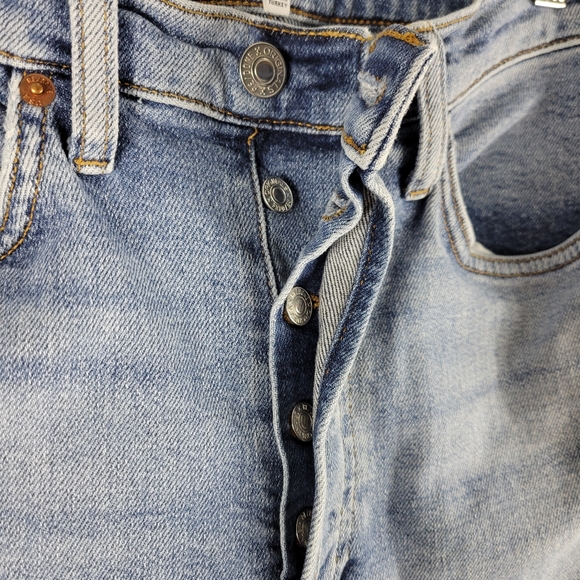 Re/Done 90s High Rise Ankle Crop Slim Straight Button Fly Jeans Mid90s - Picture 6 of 15